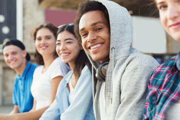 african american male with his high school friends