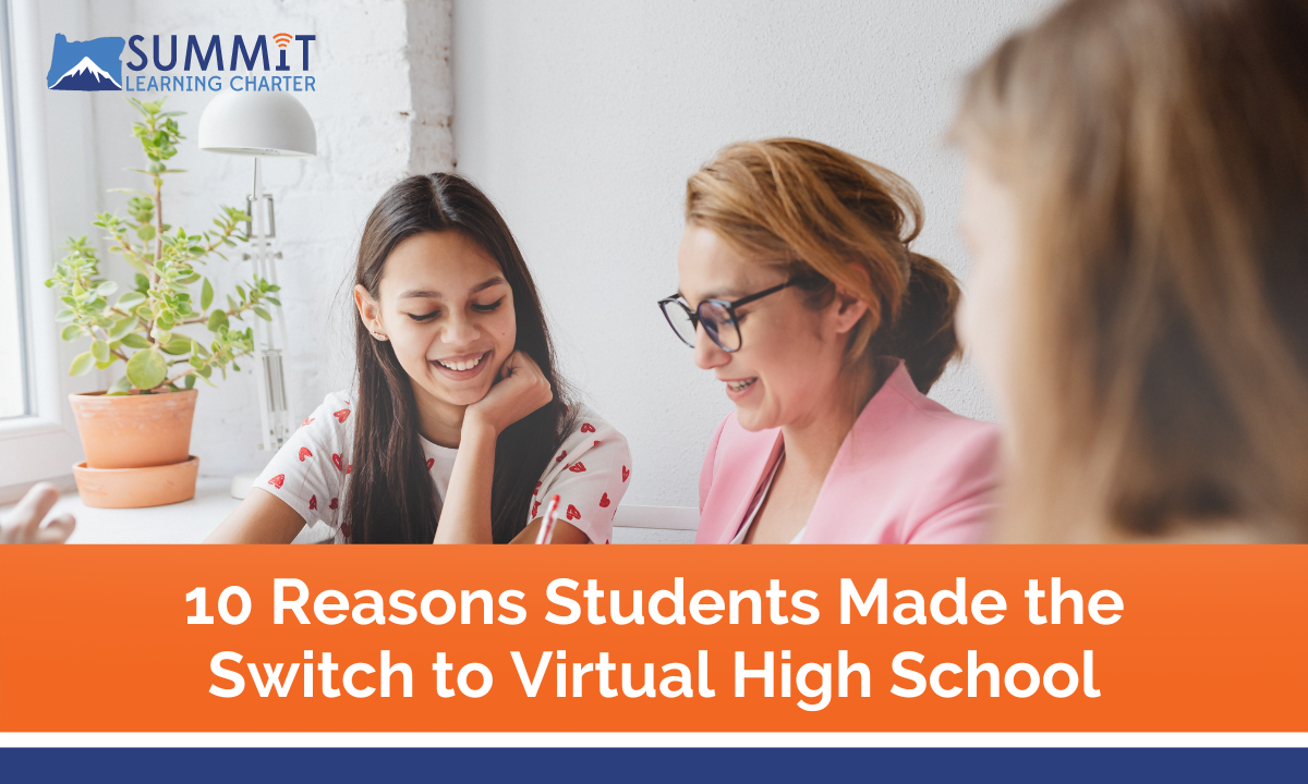 learning coach and student studying for virtual high school