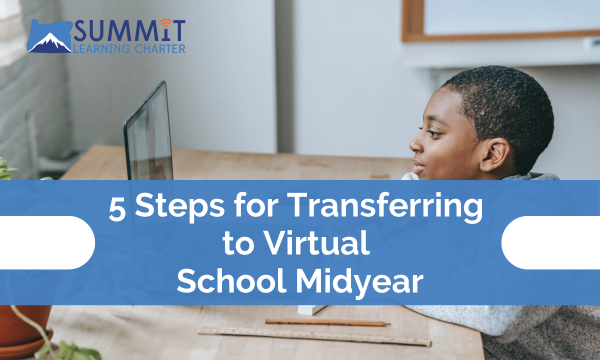 estudiante que recientemente hizo la transición a la escuela virtual y está aprendiendo en línea
