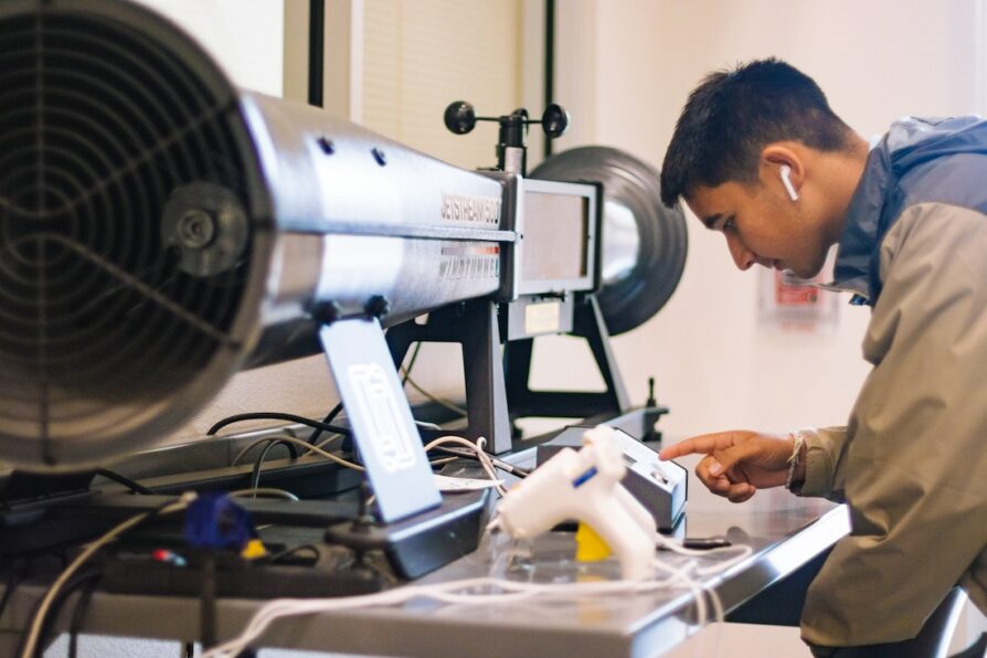 male student at vocational school