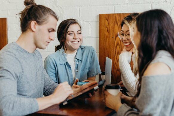 group of students at table