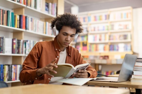 african american male student working on his personal statement