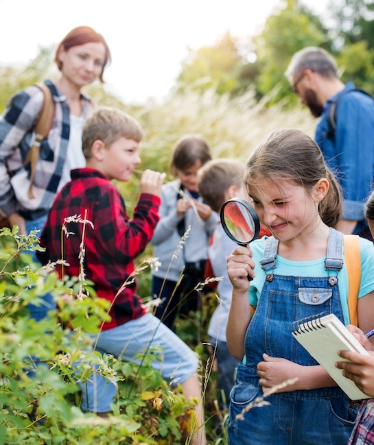 Group,Of,School,Children,With,Teacher,On,Field,Trip,In